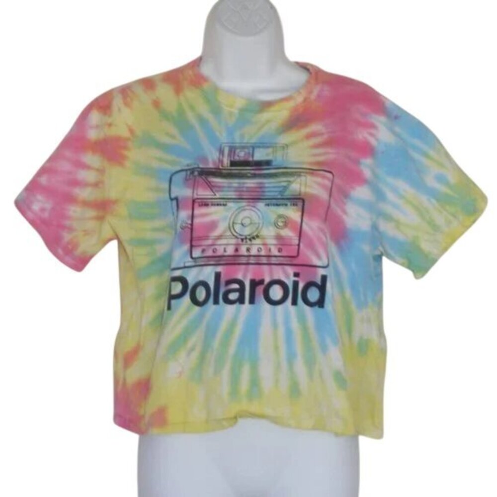 Tie-dye POLAROID Camera Tshirt, L, Cropped, SS
